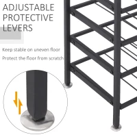 HOMCOM 9-Tier Metal Wine Bottle Rack 54 Bottles Freestanding Wine Storage Holder Home Bar Wine Display Stand Cellar Bottle Organizer Black(m-7)