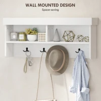 HOMCOM Coat Rack Shoe Bench Set, Entryway Shoe Bench with 8 Storage Cubbies, 4 Hooks for Hallway, Living Room, White(m-6)