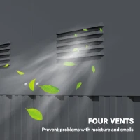 Outsunny 12' x 5.5' Metal Garden Storage Shed, Outdoor Tool Storage House with Lockable Door, Vents, Sloped Roof, Dark Grey(m-6)