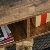 HOMCOM Industrial TV Stand, TV Console Table for TV up to 45'' Flat Screen, Entertainment Center for Living Room, Bedroom, Rustic Brown(m-7)