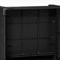 Outsunny 4 Pieces Wicker Patio Furniture Set with Thick Cushions, Outdoor PE Rattan Conversation Sofa Set with Glass Top Table & Extra Wide Seat, Sky Blue(m-9)