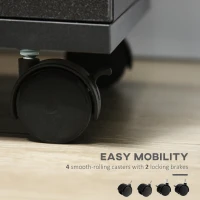 Vinsetto Mobile Filing Cabinet with Wheels, 3 Drawer File Cabinet with Lock and Keys for Home Office, Black(m-7)