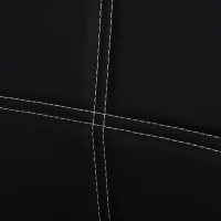 HOMCOM 5-Piece Rectangular Glass Kitchen Table and Chairs with Metal Frame and Faux Leather Upholstery for Dining Room, Black(m-9)