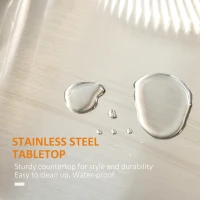 HOMCOM Kitchen Island with Stainless Steel Top, Rolling Kitchen Cart on Wheels with Storage Drawer, Cabinet, Towel Rack and Spice Rack (Black)(m-5)