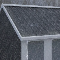 Outsunny 12' x 5.5' Metal Garden Storage Shed, Outdoor Tool Storage House with Lockable Door, Vents, Sloped Roof, Dark Grey(m-9)