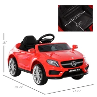 Aosom 6V Kids Licensed Ride On Car Toy Battery Powered High/Low Speed with Headlight Music and Remote Control Red(m-3)