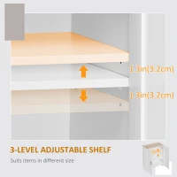 HOMCOM Modern Storage Cabinet with Doors and Adjustable Shelf for Kitchen, Living room, 23.6" x 11.8" x 35.4", White(m-6)