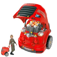 Qaba Smart Truck Engine Toy Set for Kids - Mini Car Service Station, Kids Tool Set Included, Suitable for 3-5 Years Old(m-2)