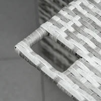 Outsunny 2 Piece Rattan Outdoor Daybed, 2 Seater Sofa Set with Footstool, Storage, Cushions and Pillows for Garden, Patio, Grey(m-9)