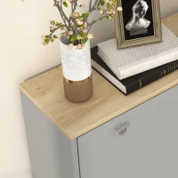 HOMCOM Entryway Shoe Storage Small Modern Flip-Flop Shoe Cabinet with 3 Flip Drawers Adjustable Shelves for 24 Pairs of Shoes, Grey(m-10)