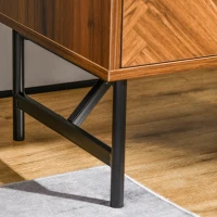HOMCOM Bedside Table, Nightstand for Bedroom, End Side Table Dresser Storage with 2 Drawers, Walnut Brown(m-10)