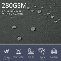 Outsunny 236" x 71" Outdoor Privacy Wall, Double Retractable Side Awning, Patio Screen for Garden, Balcony, Grey(m-4)