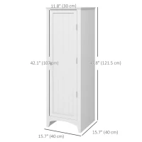 HOMCOM 48" Kitchen Pantry Storage Cabinet, Single Door Kitchen Cabinet with 4 Tier Shelving and Adjustable Shelves, White(m-3)