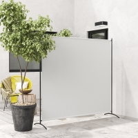 Outsunny Single Panel Room Divider, UV30+ Privacy Screen, Indoor Outdoor Privacy Panel with Stable Base, Beige