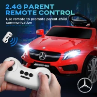 Aosom 6V Kids Licensed Ride On Car Toy Battery Powered High/Low Speed with Headlight Music and Remote Control Red(m-5)