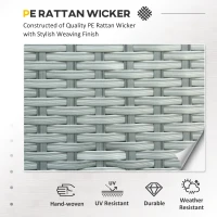 Outsunny 6 PCS Outdoor Rattan Wicker Sofa Set Patio All Weather Furniture w/ Tea Table & Cushion for Backyard Garden Grey(m-4)