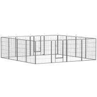 PawHut 16 Panel 39" Height Heavy Duty Dog Playpen for Small Medium Large Dogs, Grey(m-2)