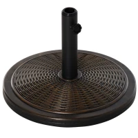 Outsunny 29LBS Offset Patio Umbrella Cement Base Stand Cantilever Parasol Holder Weight, Fits Φ1.4", Φ1.5", Φ1.9", Black(m-2)