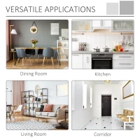 HOMCOM Rustic Barn Door Storage Cabinet Modern Farmhouse Buffet Sideboard for Kitchen & Dining Room  Dark Oak(m-7)