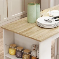 HOMCOM Bar Table Counter Height Dining Table with 3 Storage Shelves for Kitchen, Dining Room, Living Room, White(m-10)