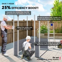 Outsunny 4.5' x 6' Garden Storage Shed with Latch Door, Vents, Sloped Roof, Light Grey(m-4)