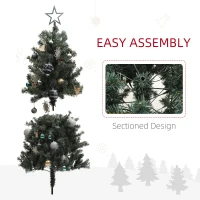 HOMCOM 5ft Artificial Prelit Christmas Tree with 150 Warm White LED Lights, Xmas Tree for Home Office Holiday(m-7)