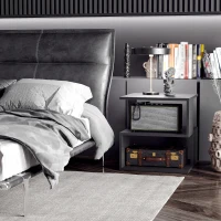 HOMCOM Modern Square 3 Tier Wood Coffee Side Table Storage Shelf Rack End Table Home Office Living Room Small Desk Black(m-7)