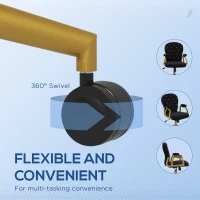 Vinsetto Velvet Office Desk Chair Button Tufted Vanity Chair with Swivel Wheels, Adjustable Height and Tilt Function, Black(m-7)