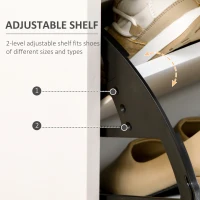 HOMCOM Modern Shoe Cabinet Storage 12 Pair Shoe Organizer with 2 Flip Doors Drawer and Adjustable Shelf White(m-5)