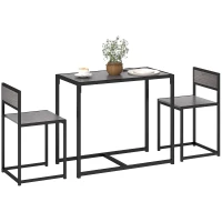HOMCOM Dining Table Set, Industrial Dining Set for 2, Kitchen Table and Chairs for Small Space, Dining Room Table with Chairs(m-2)