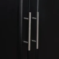 HOMCOM Rolling Kitchen Island with Storage and Stainless Steel Top, Kitchen Trolley with Drawers, Cabinets, Towel Rack(m-9)