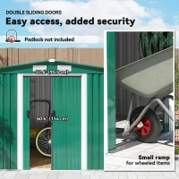 Outsunny 8.5' x 6.8' x 5.8' Practical Backyard Garden Storage Tool Shed Double Sliding Door 4 Ventilation Slots, Green(m-5)