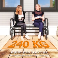 Outsunny 2-Person Outdoor Glider Chair, Patio Double Rocking Loveseat with Steel Frame and Cushions for Backyard, Garden and Porch, Red(m-6)