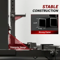 Soozier Adjustable Stable Power Squat Stand Portable 2 Bars Barbell Holder Weight Rack Black(m-7)