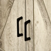 HOMCOM Farmhouse Kitchen Storage Cabinet, Sideboard Buffet Cabinet with 2 Rustic Barn Doors and Drawer, Oak(m-10)