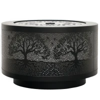 Outsunny Outdoor Water Fountain with LED Lights, 10" Tall Garden Waterfall Fountain Feature with Adjustable Flow, Black(m-2)