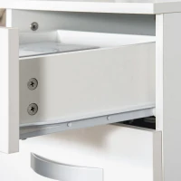 HOMCOM Modern Nightstand Set of 2, Bedside Tables with 3 High Gloss Drawers for Bedroom, White(m-9)