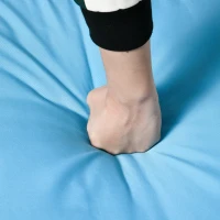 Outsunny 4 Pieces Wicker Patio Furniture Set with Thick Cushions, Outdoor PE Rattan Conversation Sofa Set with Glass Top Table & Extra Wide Seat, Sky Blue(m-10)