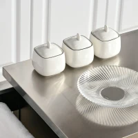 HOMCOM Kitchen Island with Stainless Steel Top, Rolling Kitchen Cart on Wheels with Storage Drawer, Cabinet, Towel Rack and Spice Rack (Black)(m-10)