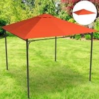 Outsunny 10' x 10' Square Gazebo Canopy Replacement UV Protected Top Cover Sun Shade Orange(m-8)