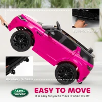 Qaba Land Rover Discovery Sport Licensed 12V Ride on Car w/ Remote, Soft Start, LED Lights, Music Horn, Pink(m-10)