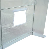 Outsunny 8.2x6.6x6.6ft Walk-in Tunnel Greenhouse Portable Garden Plant Growing Warm House with Door and Ventilation Window, White(m-7)