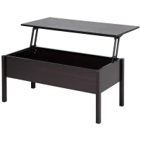 HOMCOM 39" Modern Lift Top Coffee Table with Hidden Storage Compartment, Center Table for Living Room, Coffee(m-2)