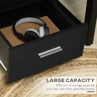 Vinsetto Mobile Filing Cabinet with Wheels, 3 Drawer File Cabinet with Lock and Keys for Home Office, Black(m-6)