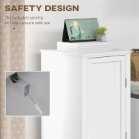 HOMCOM 48" Kitchen Pantry Storage Cabinet, Single Door Kitchen Cabinet with 4 Tier Shelving and Adjustable Shelves, White(m-6)