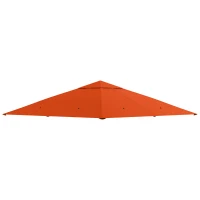 Outsunny 10' x 10' Square Gazebo Canopy Replacement UV Protected Top Cover Sun Shade Orange(m-2)