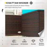 Outsunny Patio Furniture w/ Soft Cushions, Corner Sofa Sets, Turquoise(m-4)