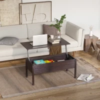 HOMCOM 39" Modern Lift Top Coffee Table with Hidden Storage Compartment, Center Table for Living Room, Coffee(m-8)