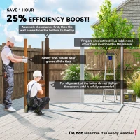 Outsunny 7.7' x 6.5' Outdoor Metal Garden Shed with Lock and Ventilation Gardening Tool Storage, Dark Brown(m-4)