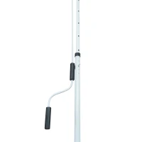 Outsunny 10x5ft Manual Retractable Awning, Patio Sun Shade Canopy Shelter with 5.6-9.2ft Support Pole, Water Resistant UV Protector, for Window, Door, Porch, Deck, Green(m-9)